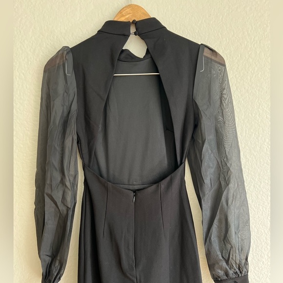 NWOT Seeking Sophistication Black Backless Balloon Sleeve Maxi Dress - Picture 5 of 8